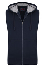 Kam Jeans Mouwloze zip thru  hoodie - navy
