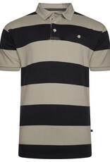 Kam Jeans Gestreepte rugby polo zwart/stone