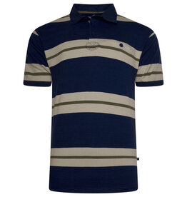 Kam Jeans MULTI STREEP rugby polo navy