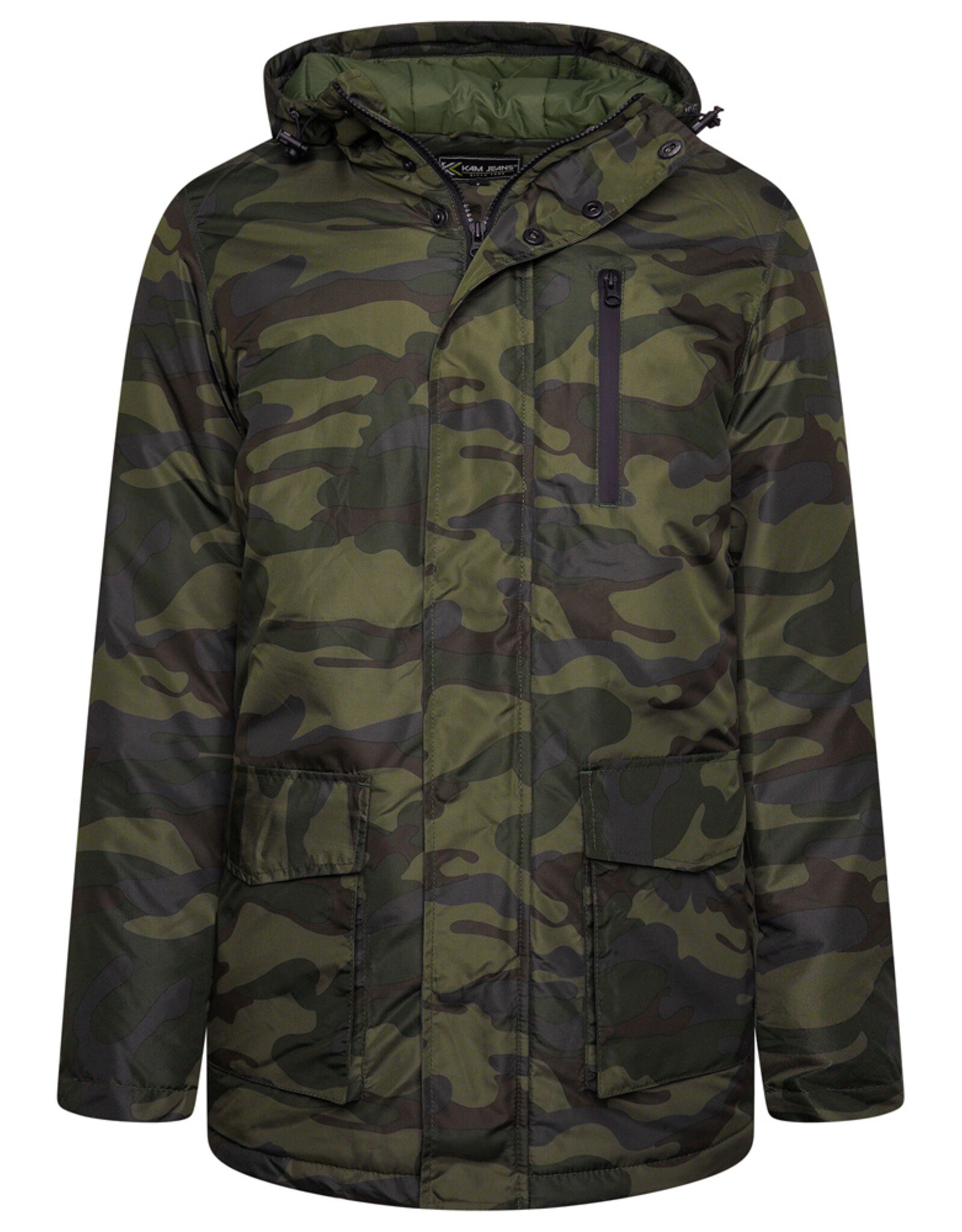 Kam Jeans warm winterjas  camouflage stijl