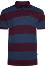 Kam Jeans Gestreepte rugby polo indigo/bordeaux Kam Jeans Gestreepte rugby polo indigo/bordeaux