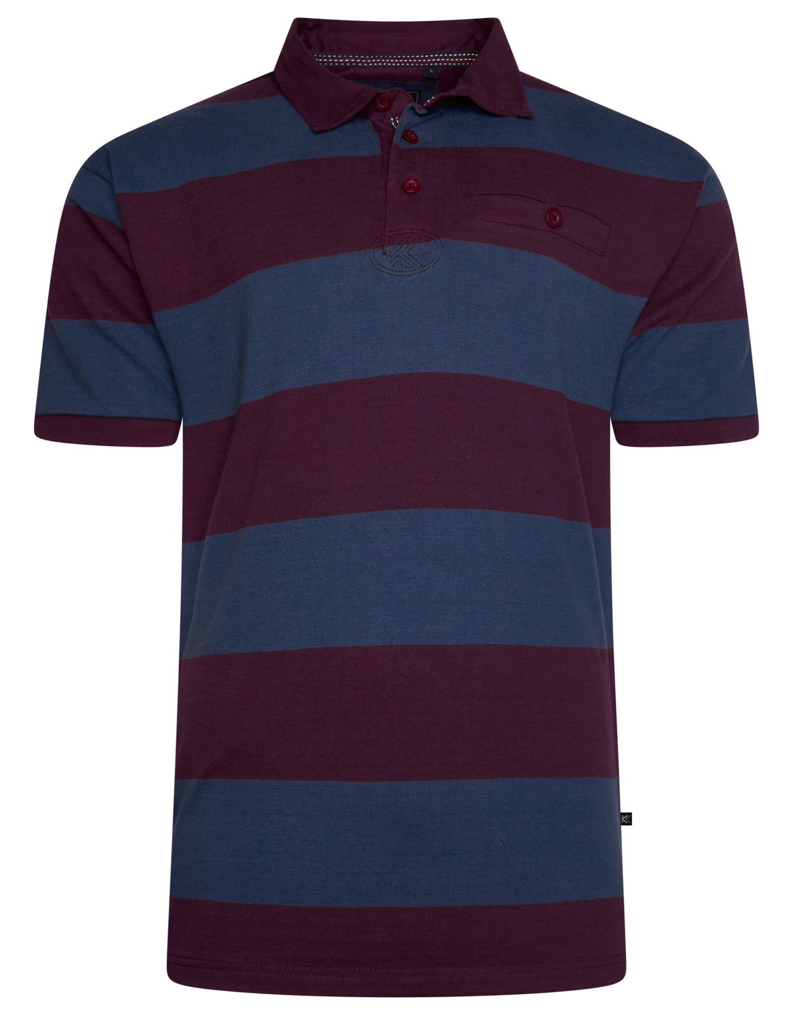 Kam Jeans Gestreepte rugby polo indigo/bordeaux