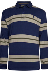 Kam Jeans MULTI STREEP rugby polo navy lange mouw Kam Jeans MULTI STREEP rugby polo navy lange mouw