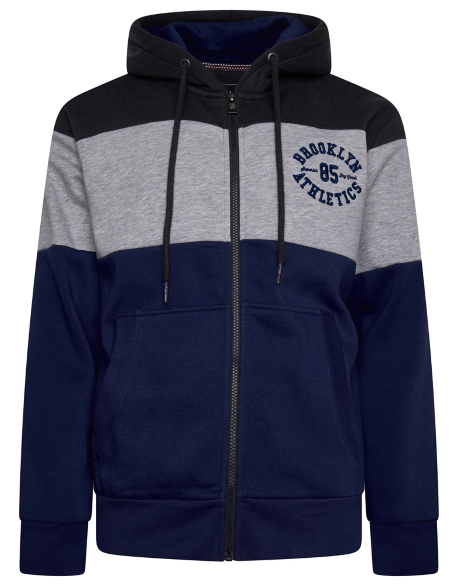 Kam Jeans ZIP THRU Hoodie CUT & SAW Brooklyn - zwart