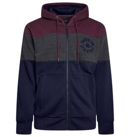 Kam Jeans ZIP THRU Hoodie CUT & SAW Brooklyn - bordeaux