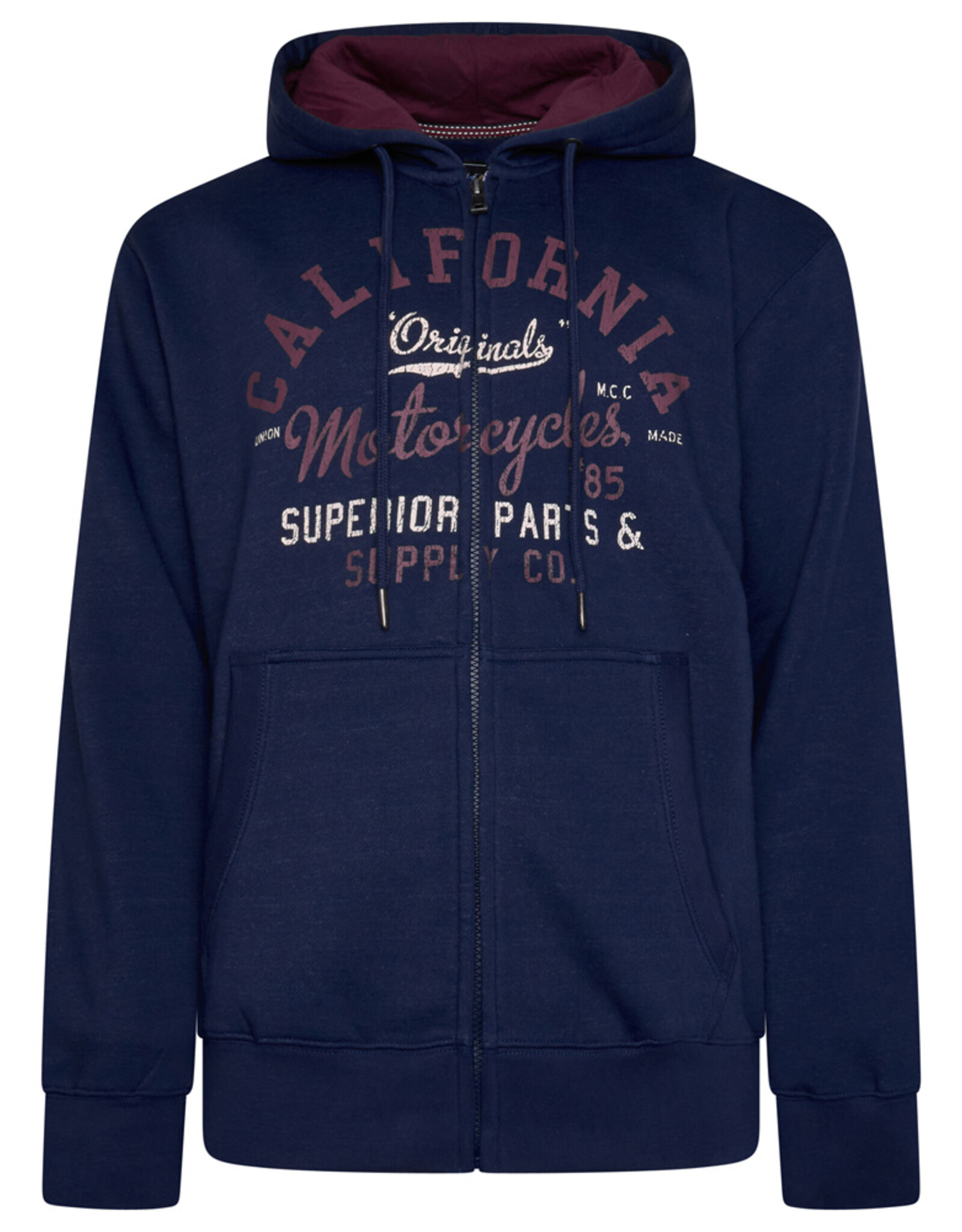 Kam Jeans ZIP THRU Hoodie California -Navy