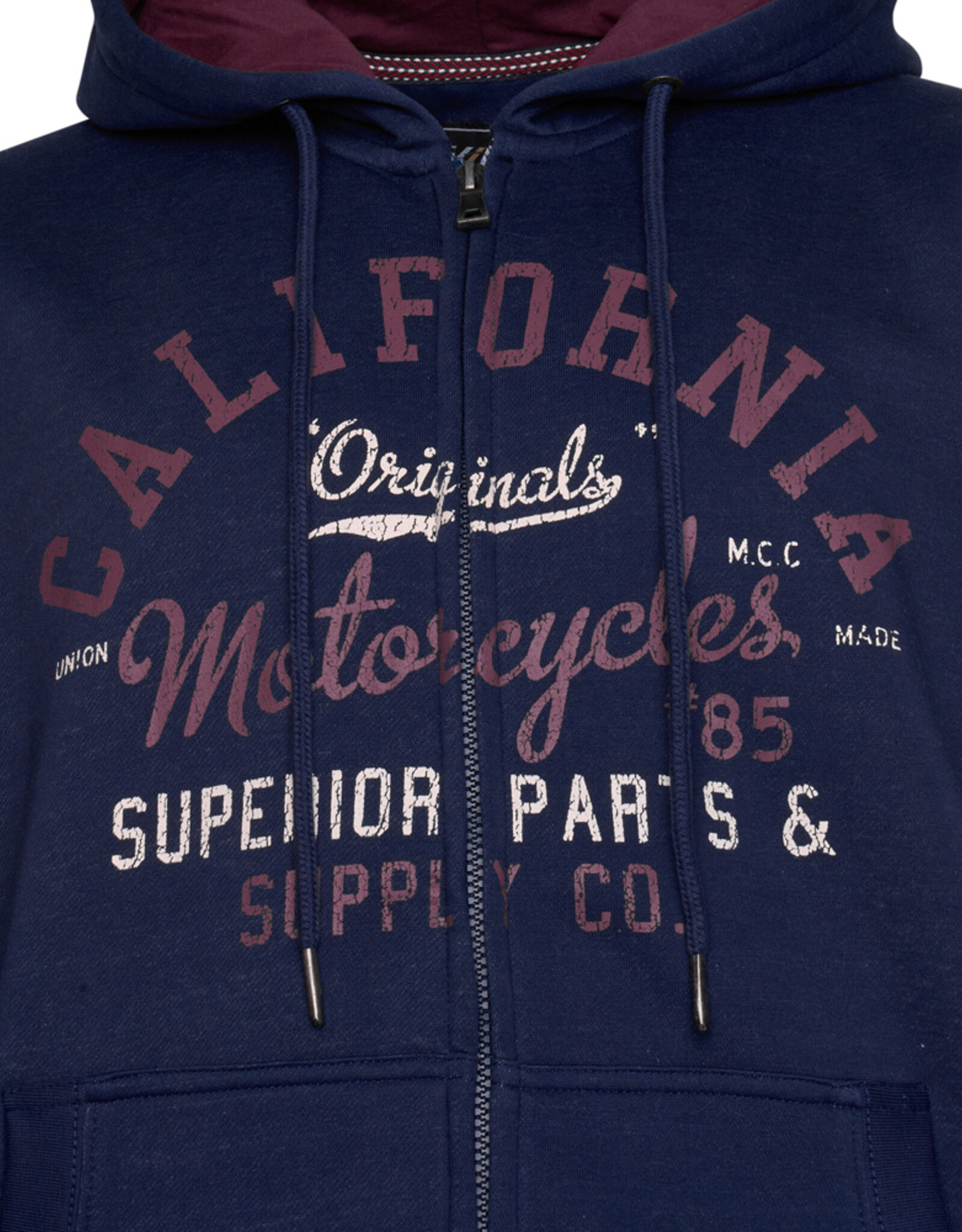 Kam Jeans ZIP THRU Hoodie California -Navy
