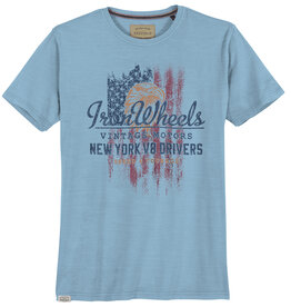 Redfield T-Shirt Iron Wheels- lucht blauw