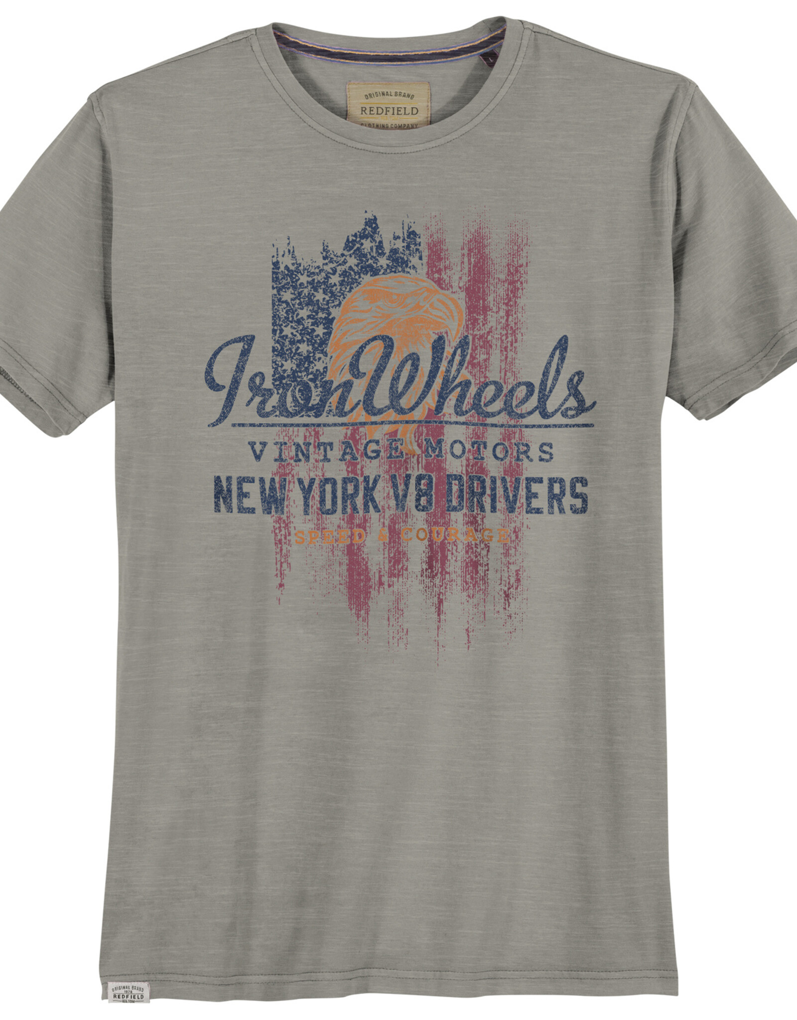 Redfield T-Shirt Iron Wheels- steen grijs
