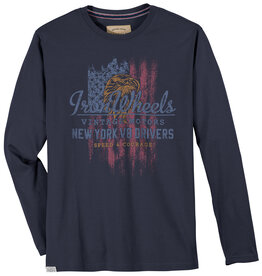 Redfield T-Shirt Iron Wheels- lange mouw- denim