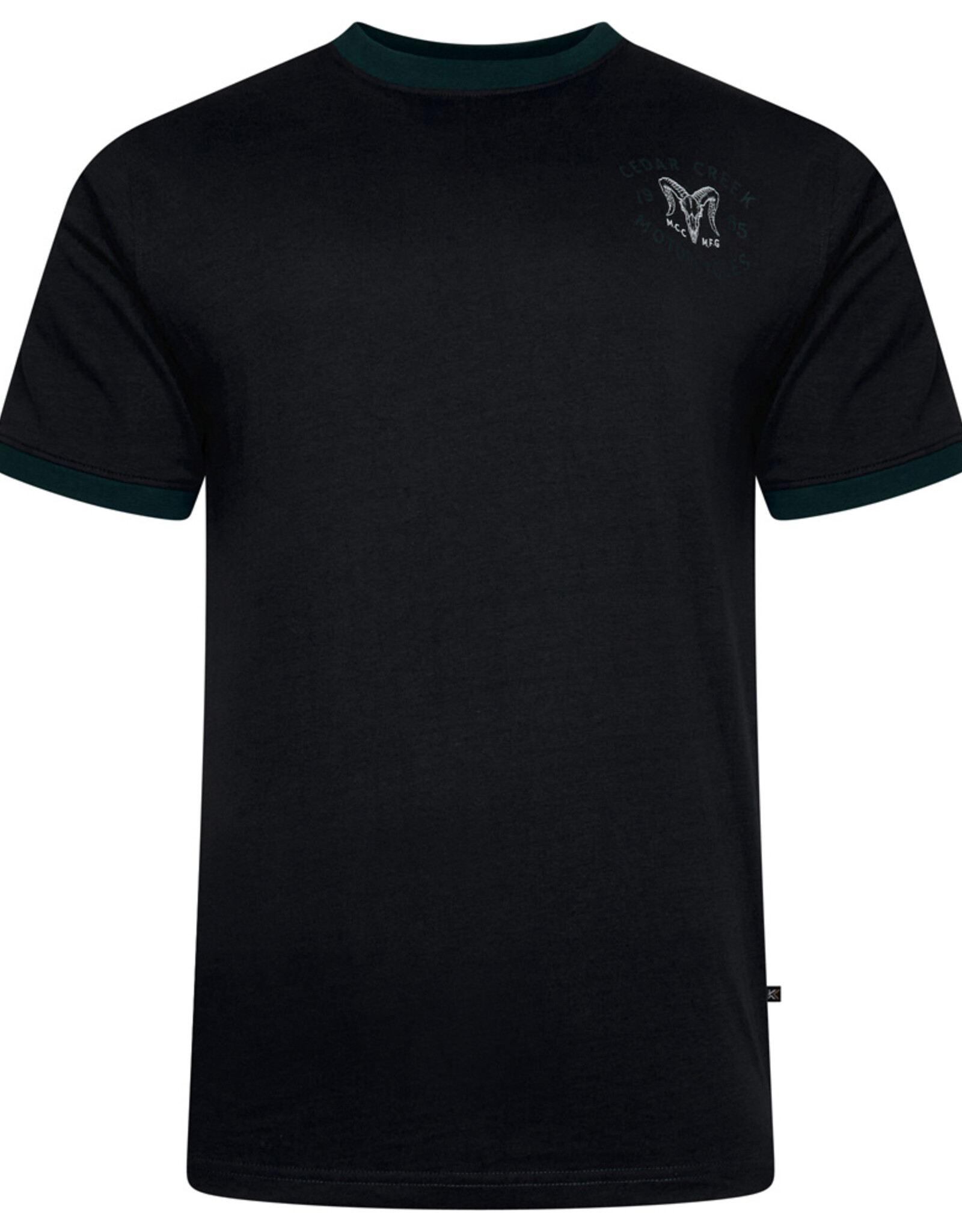 Kam Jeans T-SHIRT met Cedar creek print op rugzijde- zwart