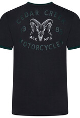 Kam Jeans T-SHIRT met Cedar creek print op rugzijde- zwart