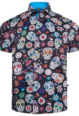 Kam Jeans Overhemd  met korte mouwen skulls print