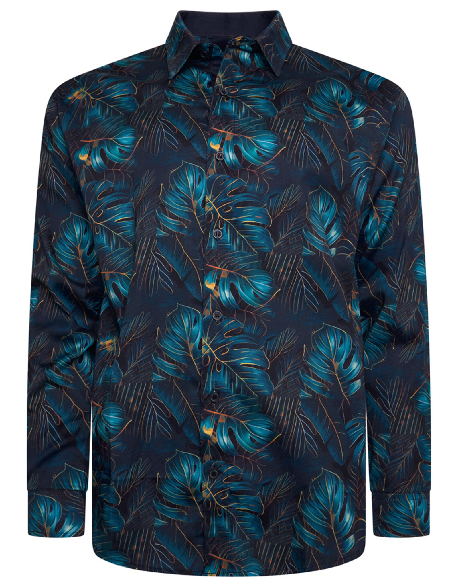 Kam Jeans Overhemd  met lange mouw - plant all-over print