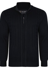 Kam Jeans Vest  met kabelpatroon -  Zwart winterversie