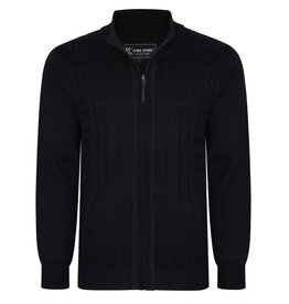 Kam Jeans Vest  met kabelpatroon -  Zwart winterversie