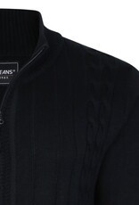 Kam Jeans Vest  met kabelpatroon -  Zwart winterversie