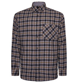 Kam Jeans Flanellen overhemd  met lange mouwen - Stone