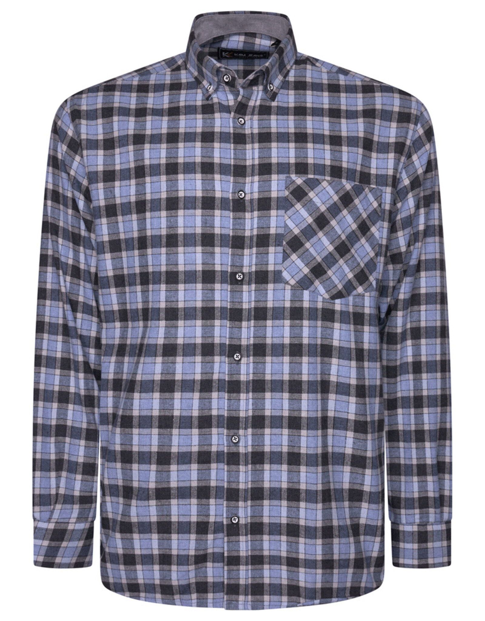 Kam Jeans Flanellen overhemd  met lange mouwen - vintage indigo