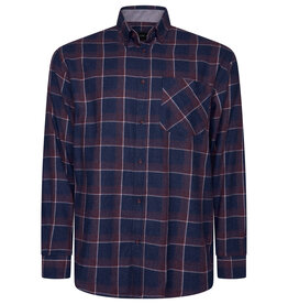 Kam Jeans Flanellen overhemd  met lange mouwen - navy/bordeaux