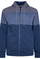 Kam Jeans ZIP THRU Hoodie gemêleerd strepen - vintage indigo