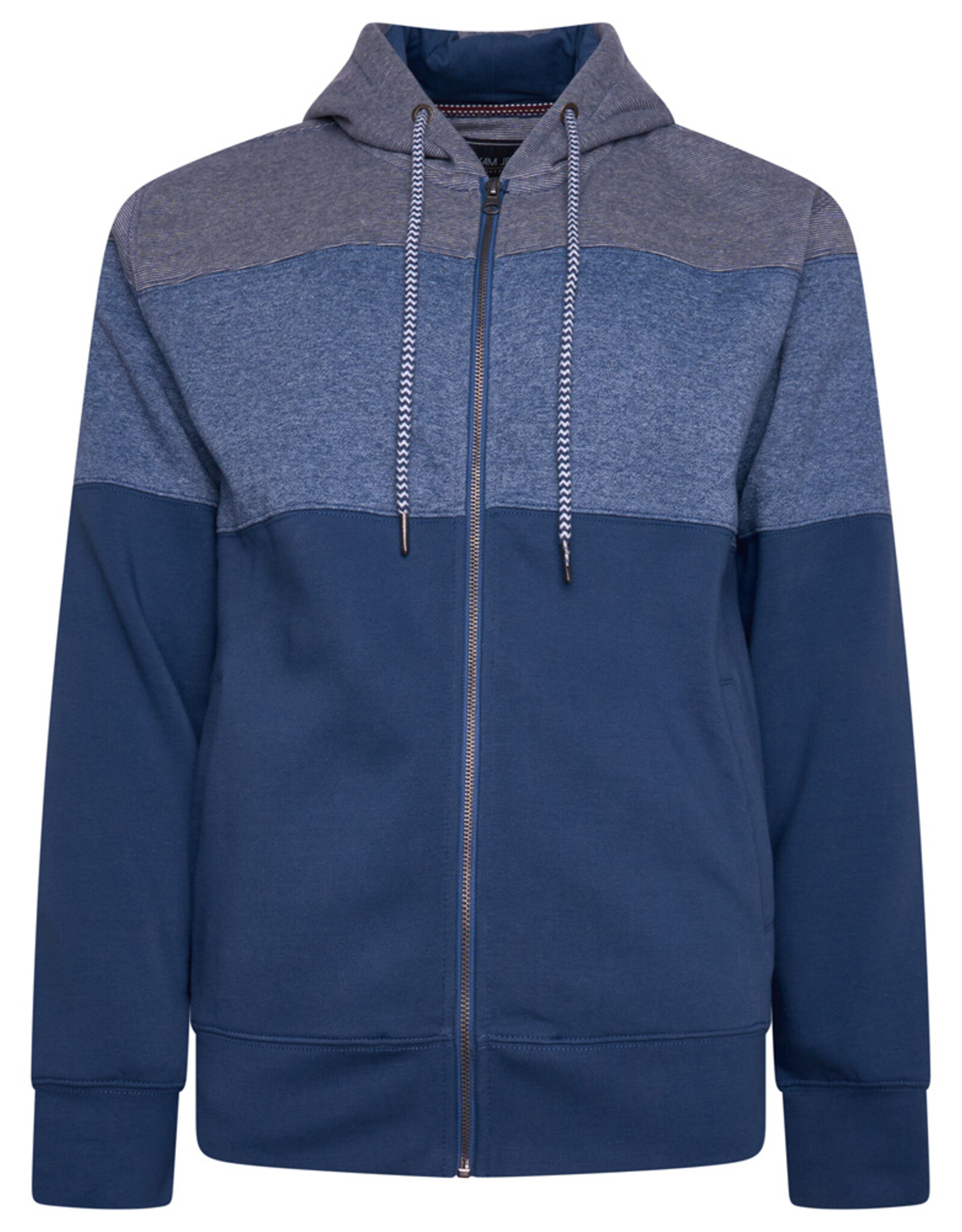 Kam Jeans ZIP THRU Hoodie gemêleerd strepen - vintage indigo
