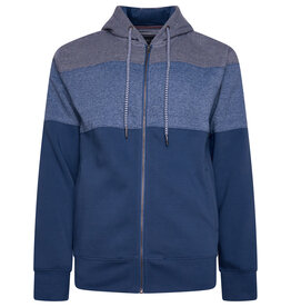 Kam Jeans ZIP THRU Hoodie gemêleerd strepen - vintage indigo