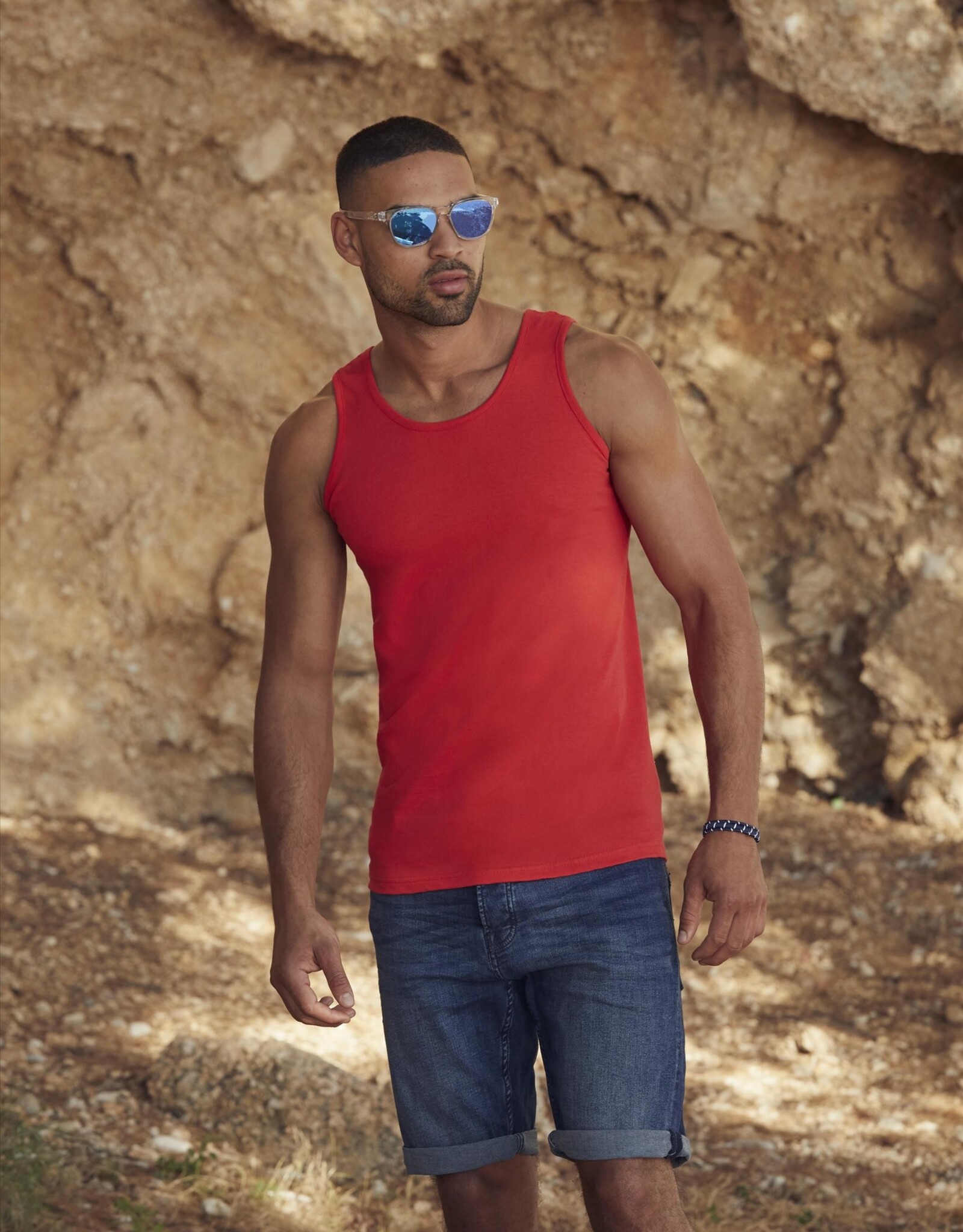 Fruit of the Loom SALE 3XL & 4XL SINGLET basic  'Valueweight Athletic Vest' grijs