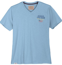 Redfield SALE 6XL T-SHIRT V-hals true denim lucht blauw