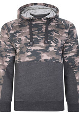 Kam Jeans SALE 5XL SWEATER met capuchon 'Camouflage' - antraciet