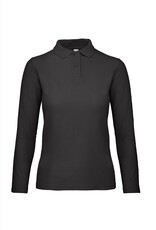 B&C SALE 3XL POLOSHIRT dames lange mouw zwart