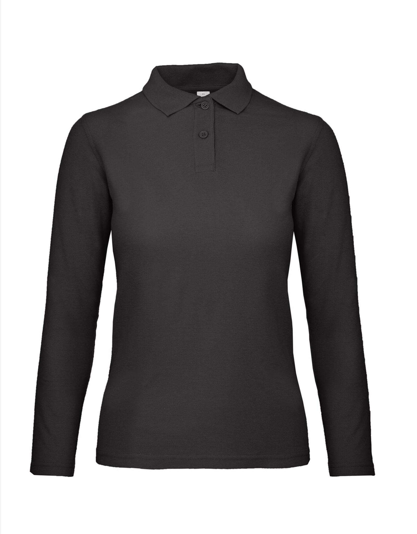 B&C SALE 3XL POLOSHIRT dames lange mouw zwart