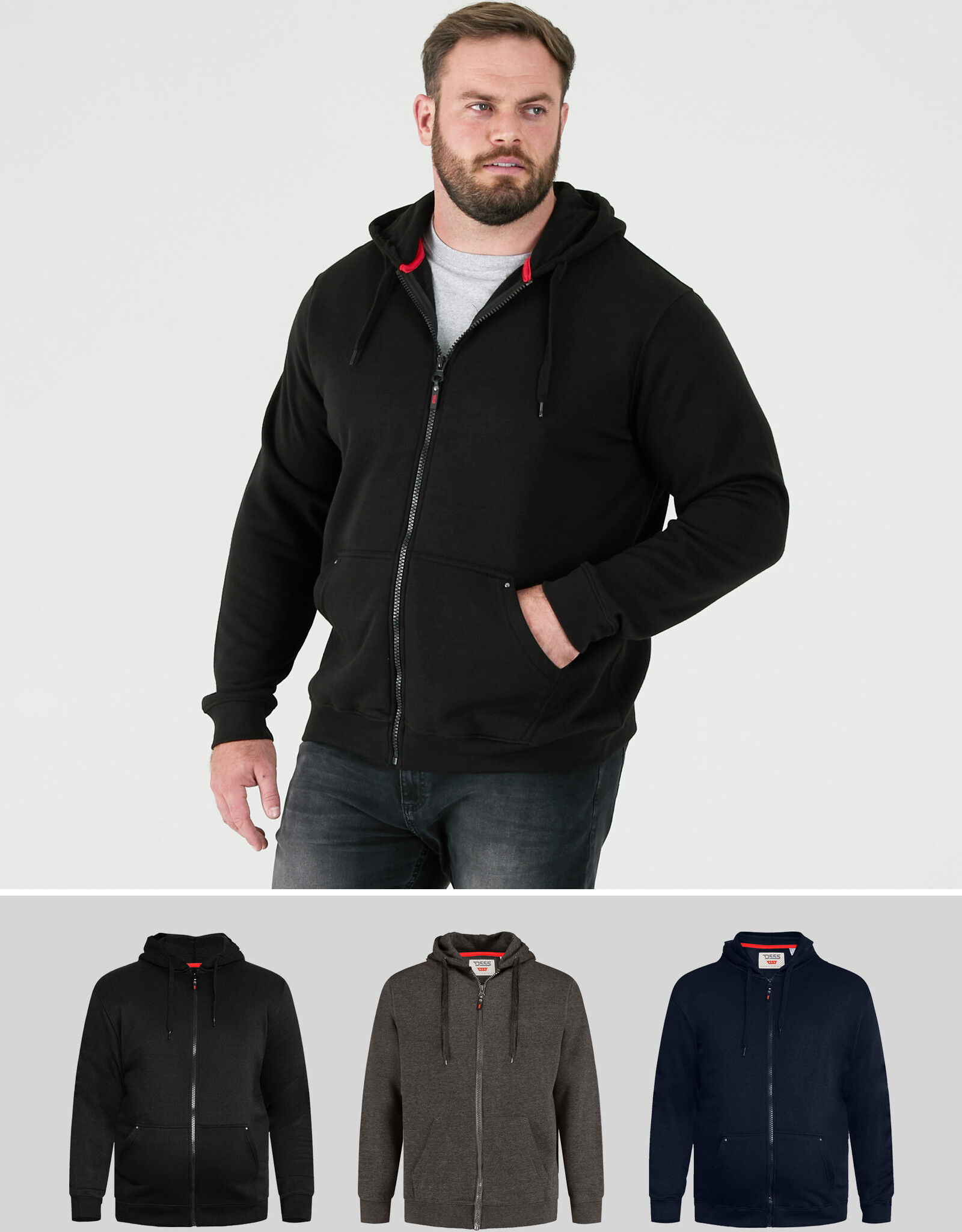 D-555 SWEATVEST met capuchon 'Cantor'