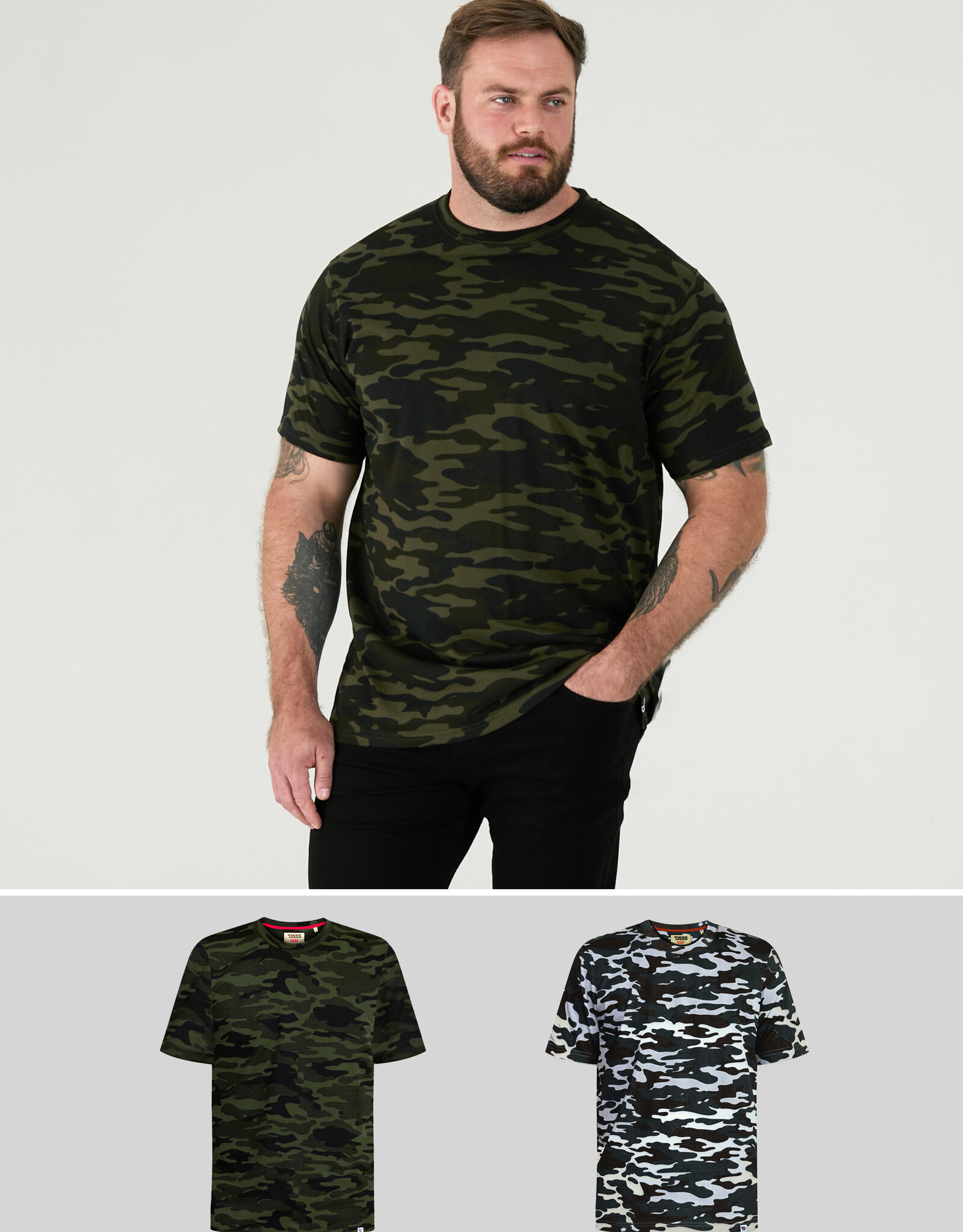 D-555 T-SHIRT GASTON camouflage korte mouw
