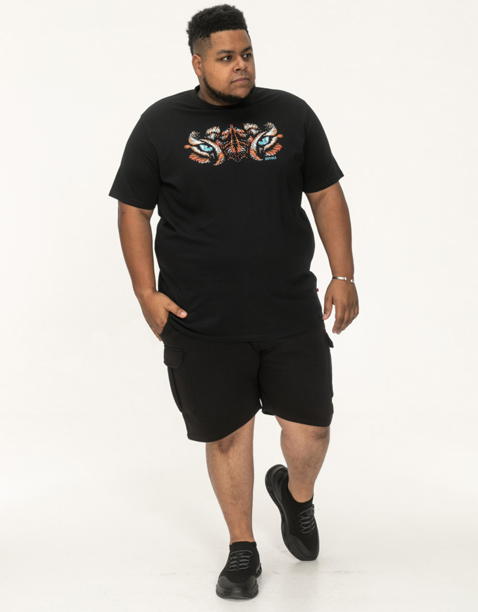 D-555 T-SHIRT Leamington tijgerogen zwart