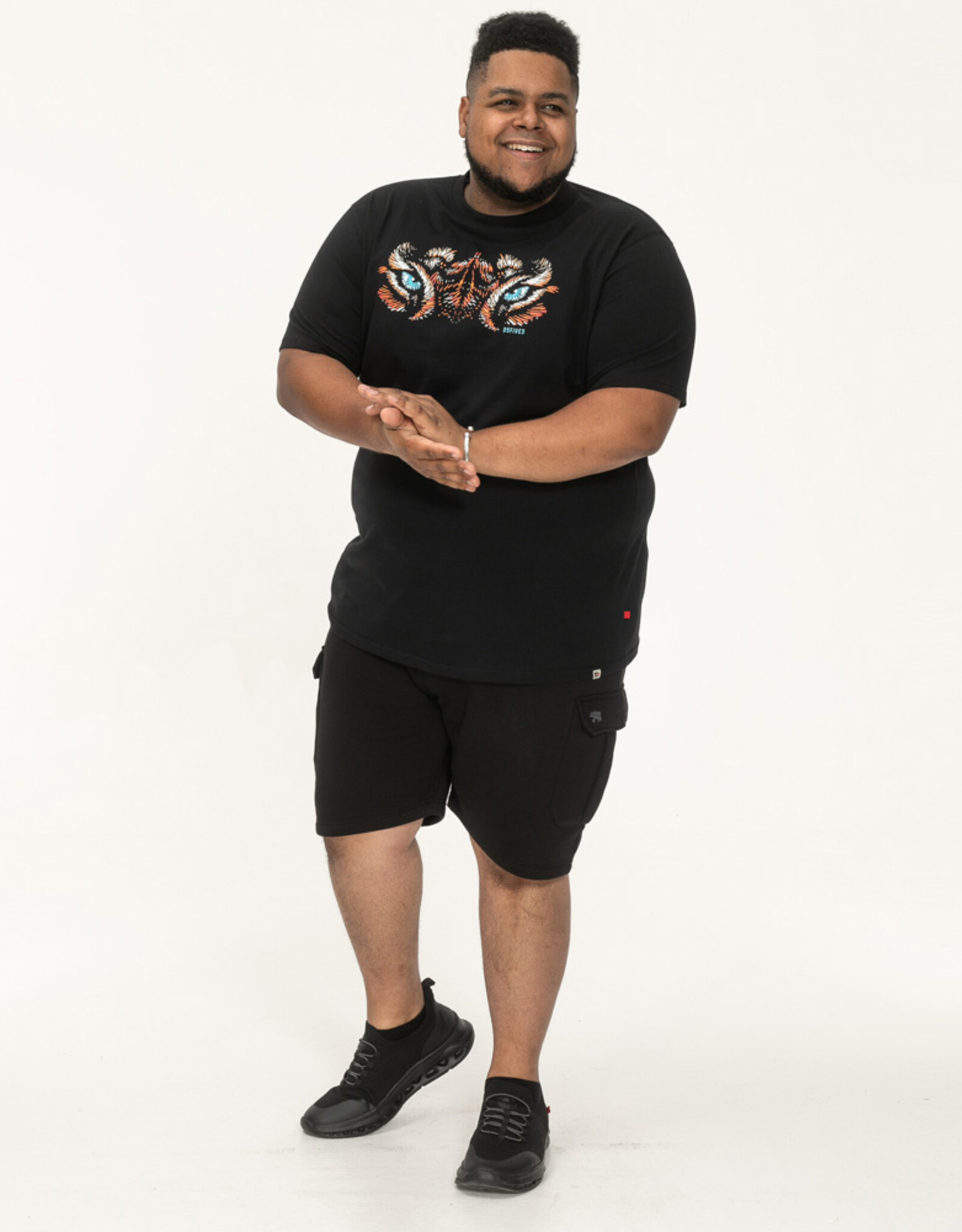 D-555 T-SHIRT Leamington tijgerogen zwart