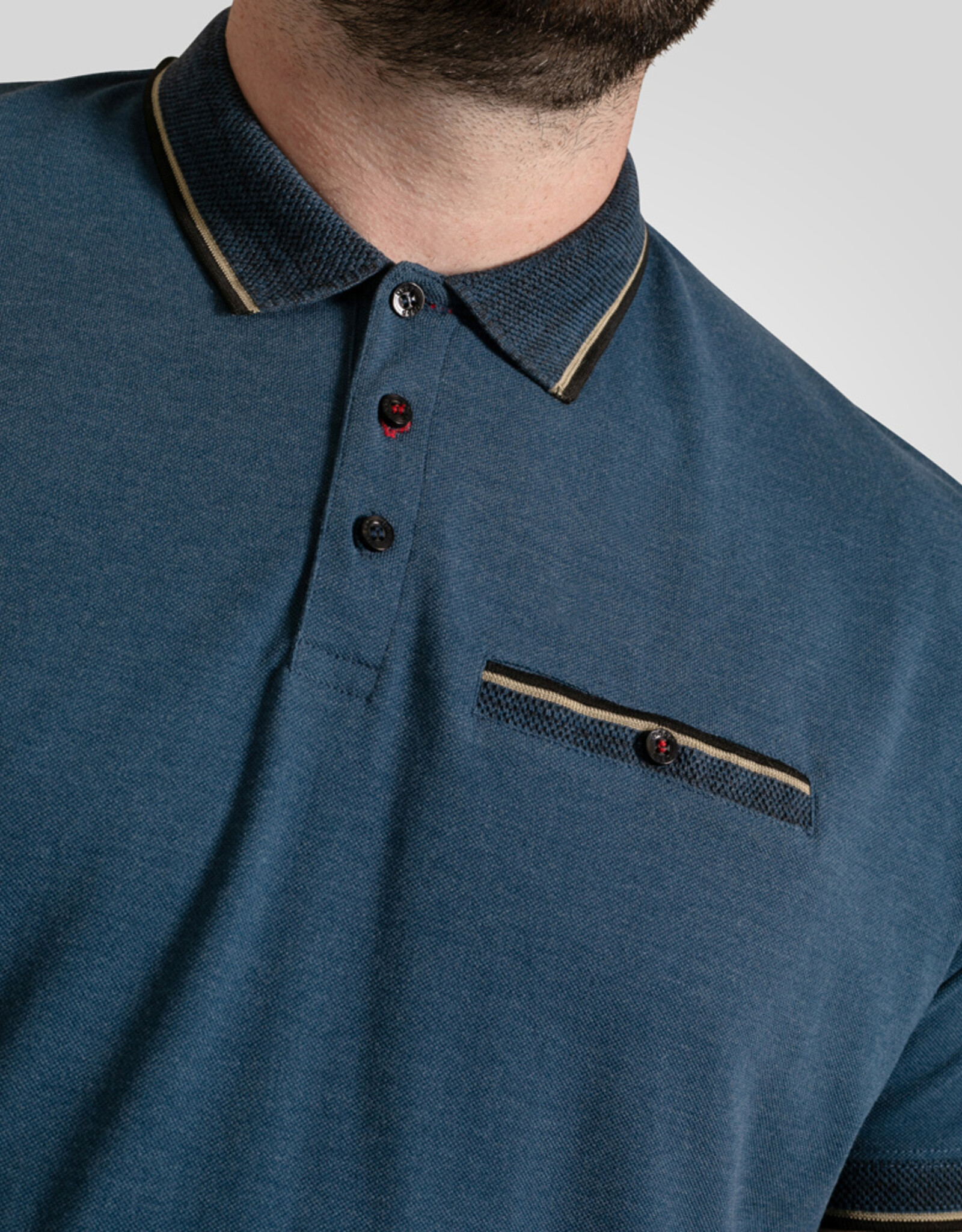 D-555 POLOSHIRT met borstzak 'Redditch 2' - blauw