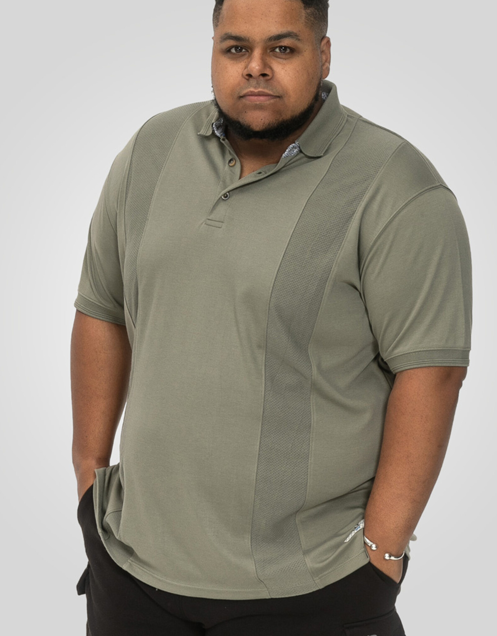 D-555 POLO chippenham voorpannel in jacqard stijl korte mouw