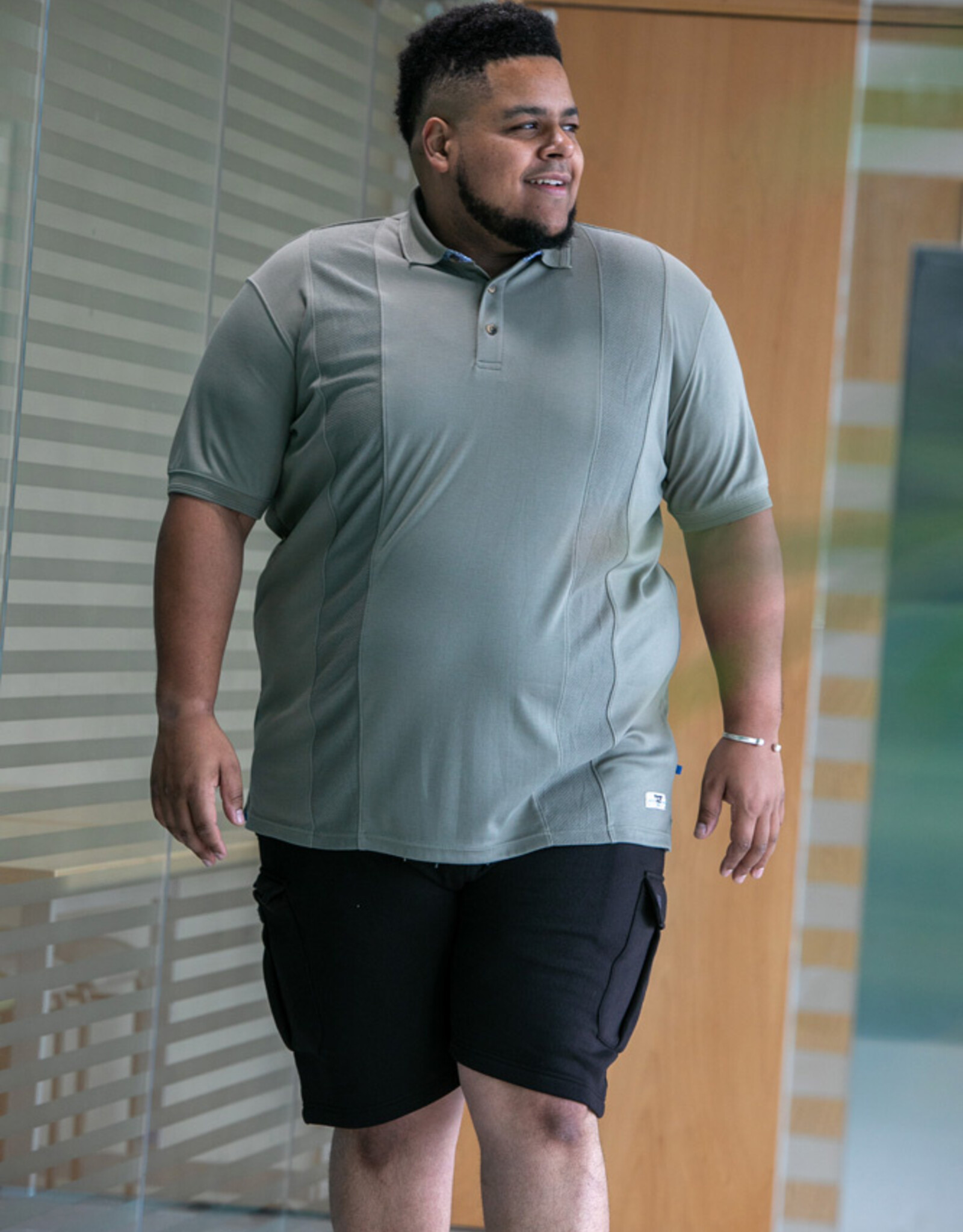 D-555 POLO chippenham voorpannel in jacqard stijl korte mouw