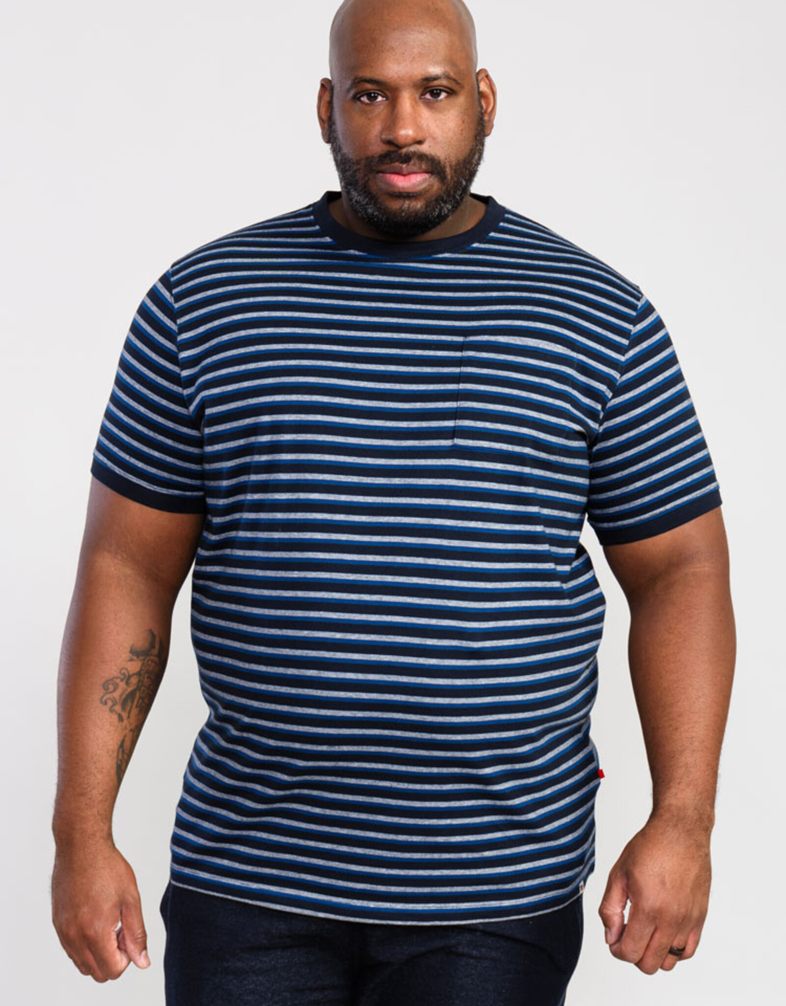 D-555 T-SHIRT beamont-D555 navy gestreept