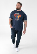 D-555 T-SHIRT HOCKNEY-D555 Motorbike met vlam vleugels Printed Crew Neck