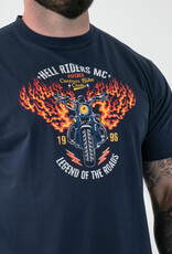 D-555 T-SHIRT HOCKNEY-D555 Motorbike met vlam vleugels Printed Crew Neck