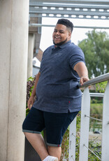 D-555 POLOUTTOXETER-D555 Aop Leaf Print korte mouw