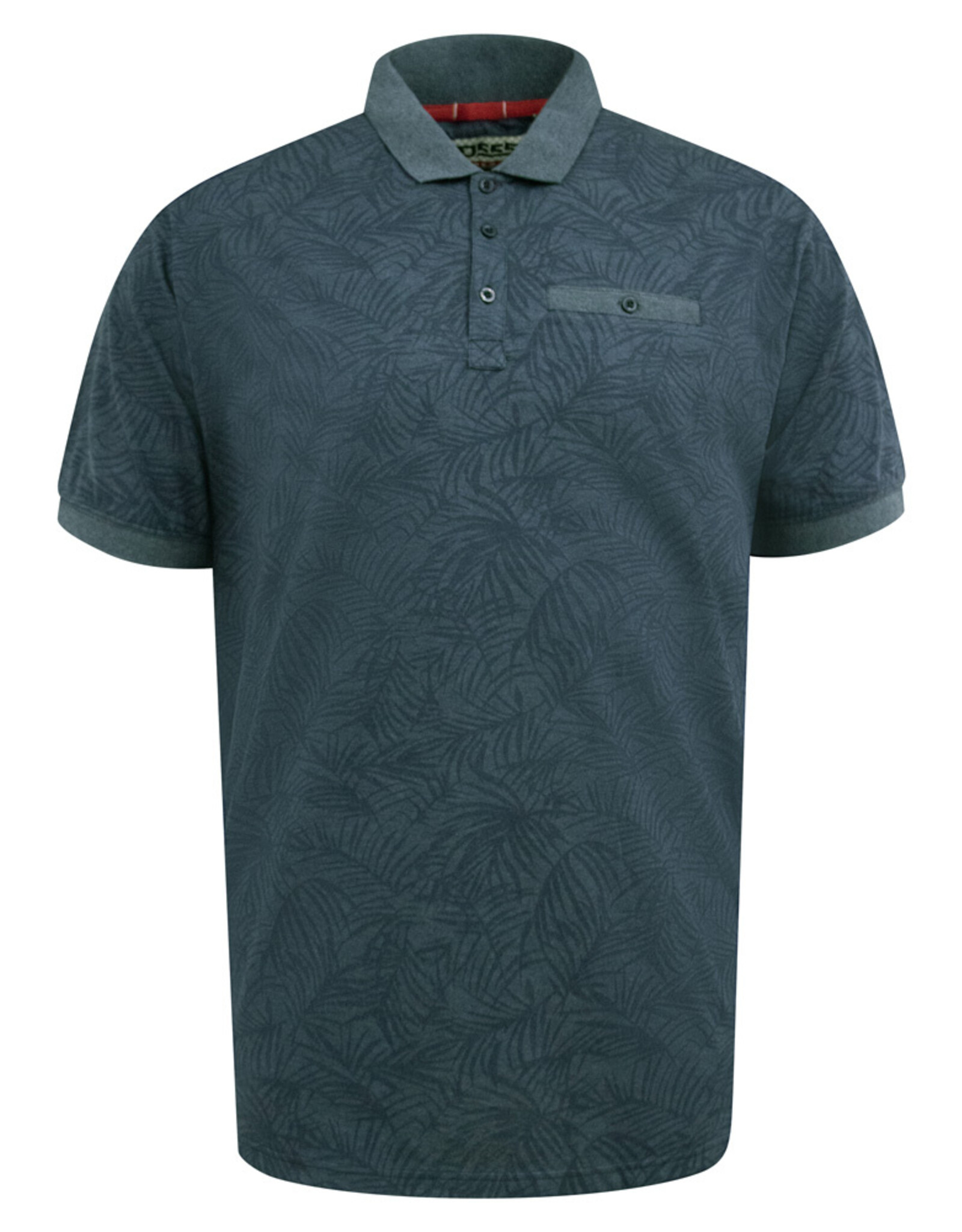 D-555 POLOUTTOXETER-D555 Aop Leaf Print korte mouw