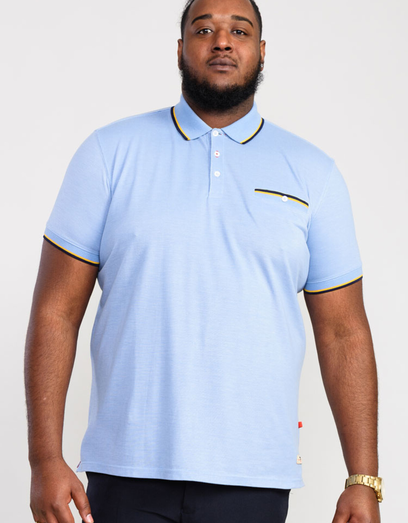 D-555 POLO TALBOT-D555 Pique met jacquard aan hals mouw en borstzak