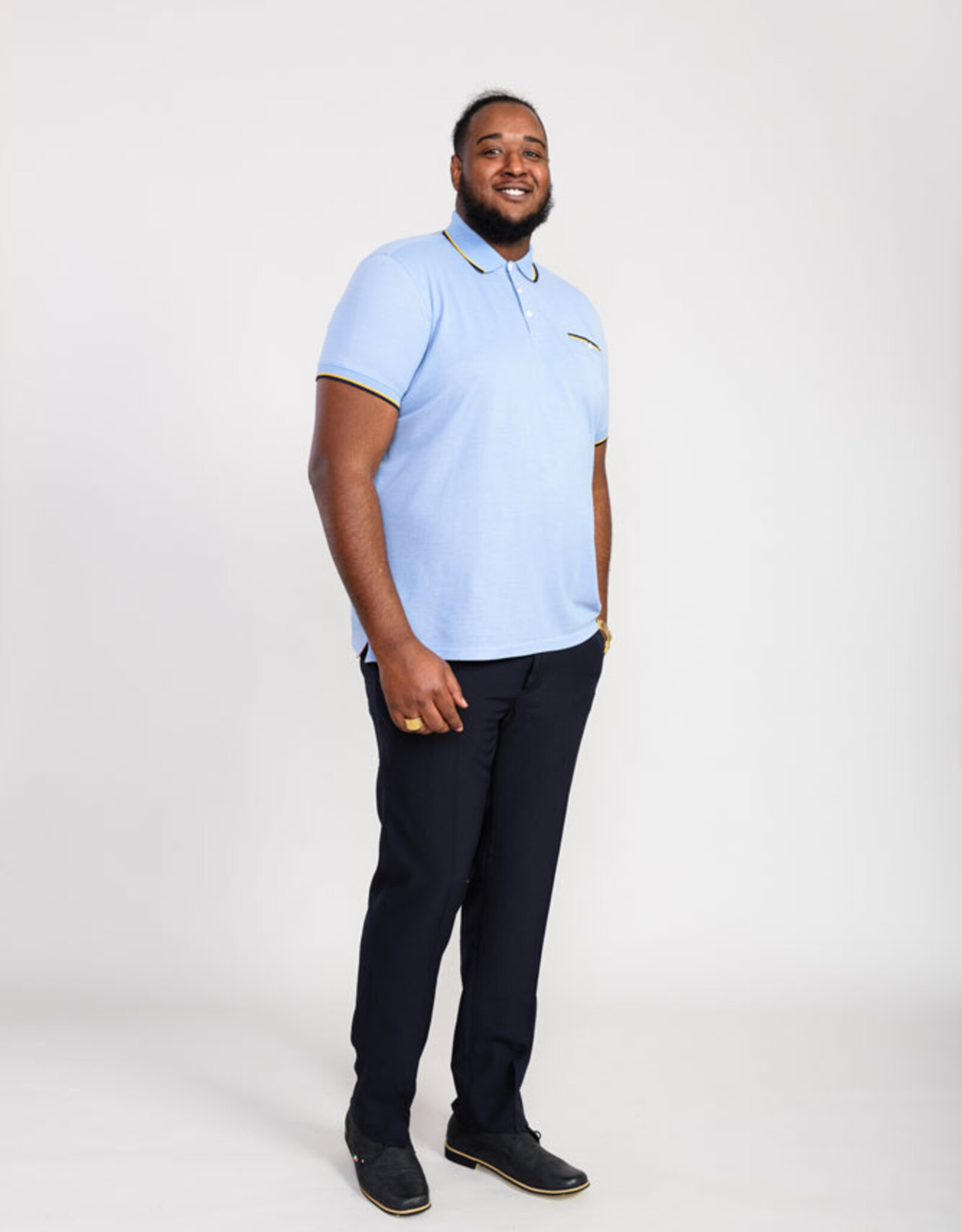 D-555 POLO TALBOT-D555 Pique met jacquard aan hals mouw en borstzak