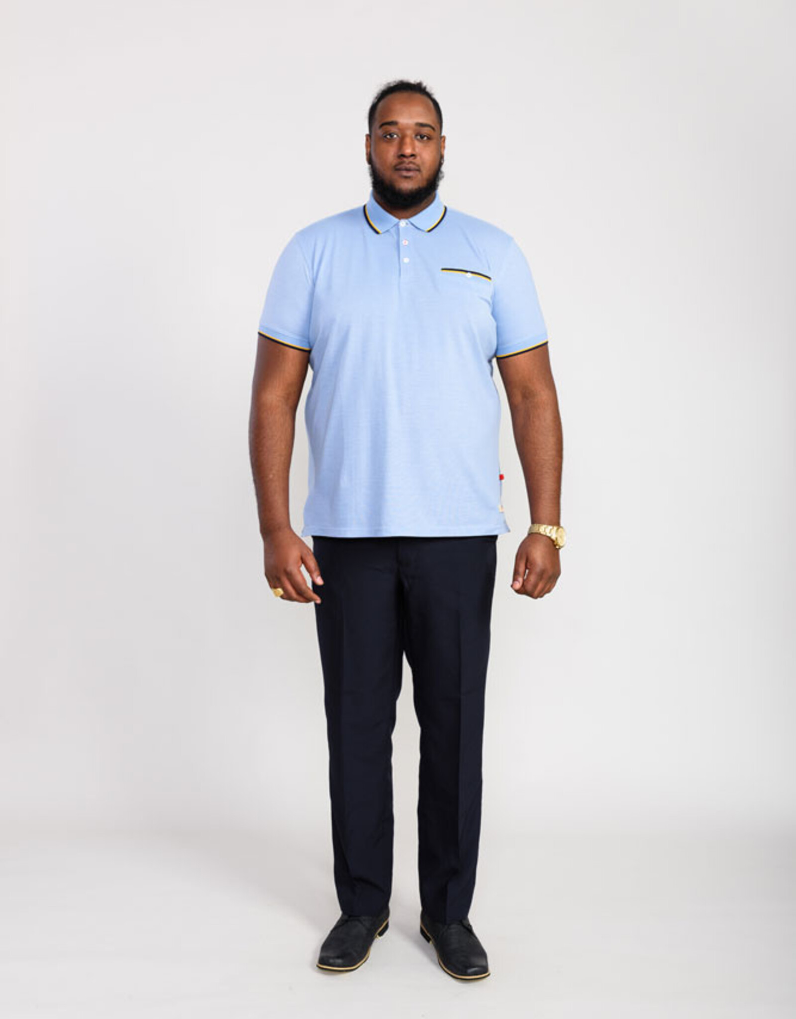 D-555 POLO TALBOT-D555 Pique met jacquard aan hals mouw en borstzak