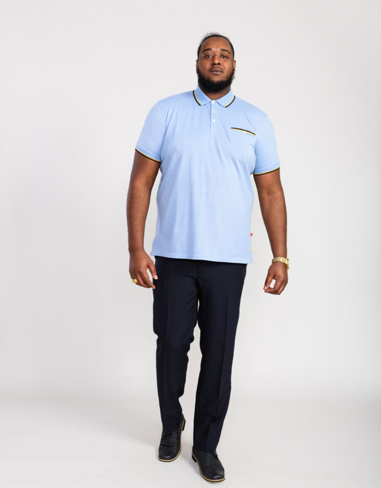 D-555 POLO TALBOT-D555 Pique met jacquard aan hals mouw en borstzak