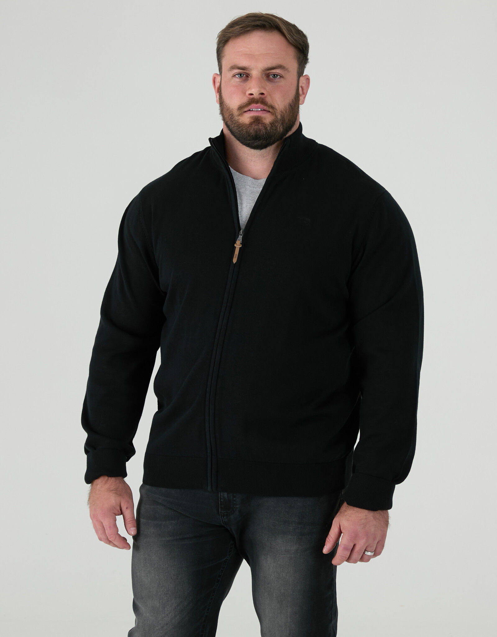 D-555 FRANCO D555 Basic Zip Through gebreide sweater