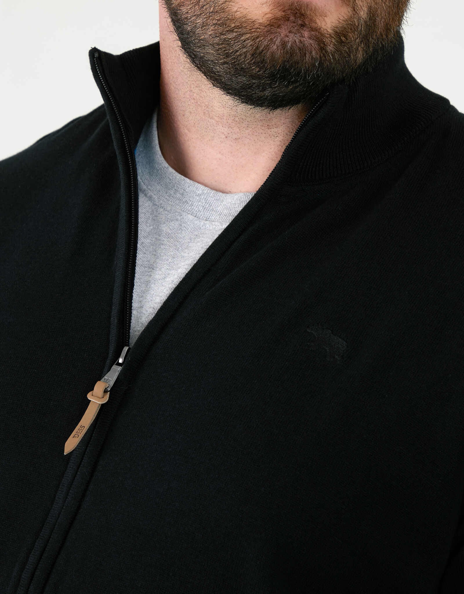 D-555 FRANCO D555 Basic Zip Through gebreide sweater